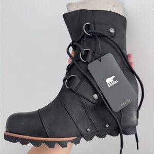 Sorel Black Joan of Arctic Wedge Boots, NWT